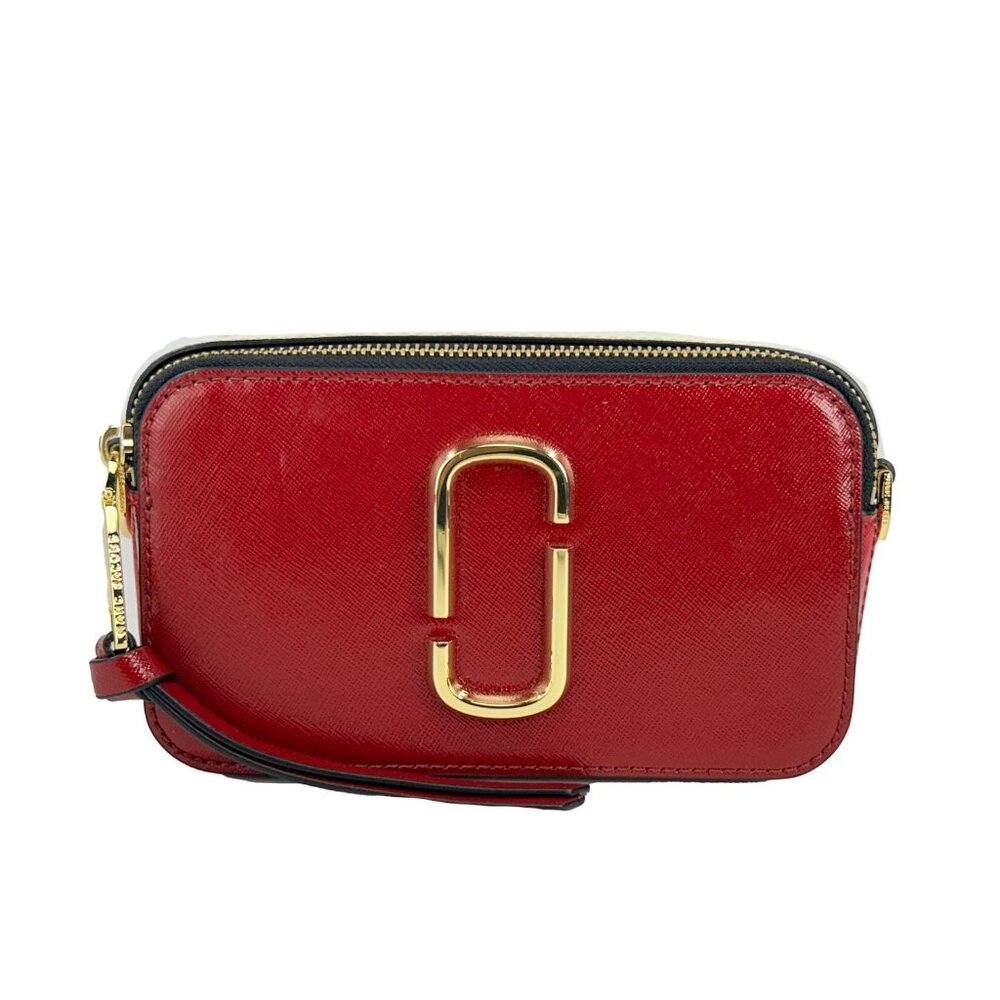 NEW Marc Jacobs The Snapshot Crossbody Bag Red Multi Gold Handbag Purse Womens
